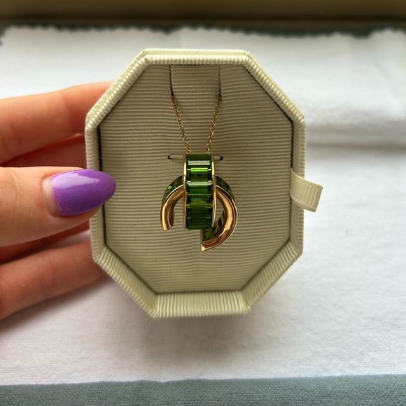 Swarovski Matrix Pendant, Green & Gold Plated! - Picture 2 of 12